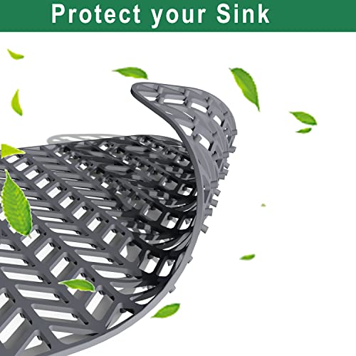 Image of GUUKIN Sink Protectors for Kitchen Sink - 28.4 inchx 15.2 inch Silicone Kitchen Sink Mat Grid for Bottom of Farmhouse Stainless Steel Porcelain Sink with Rear Drain（Grey）, 2815B