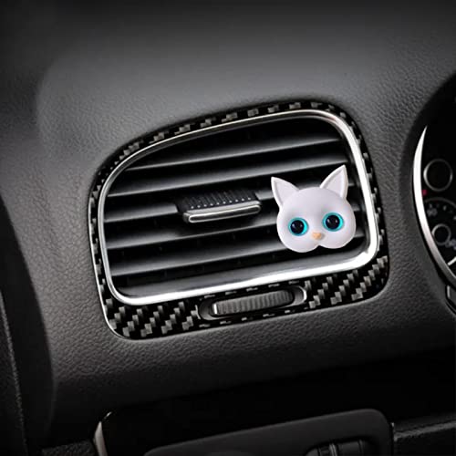 Image of Cute Cat Air Vent Clip Air Conditioning Outlet Clip Car Air Freshener Clip Charm Car Inter Decor Accessories (White)