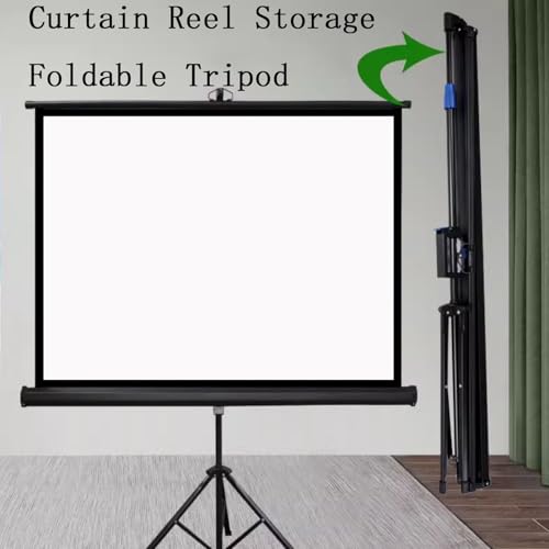 Pantalla portátil para proyector de 60 pulgadas con soporte trípode, formato 16:9 o 4:3, pantalla HD móvil ligera y compacta, fácil de montar, ideal para cine en casa y fiestas en el jardín miniatura 6
