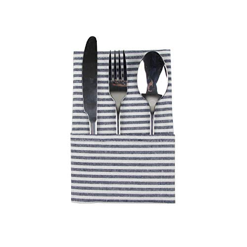 INFEI Striped Cotton Linen Blend Dinner Napkins #TOP25