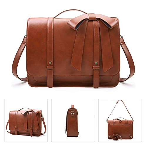 Ecosusi Briefcase For Women Messenger Backpack Pu Leather 14 Inch Laptop Bag Satchel Computer Bag For College Business Travel #TOP3