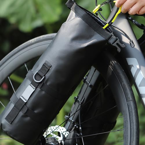 Sac de selle de vélo portable 5L étanche avec support avant de guidon