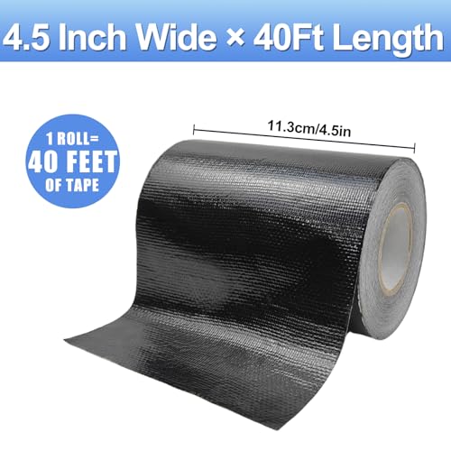 Image of 4.5Inch x 40FT RV Awning Repair Tape with Scissors, Outdoor Heavy Duty Repair Tape for Tarp, Tent, Boat Cover, Canvas, Sail Tape, Waterproof, UVproof and Heat-Resistant Tear Repair Pctch Kit
