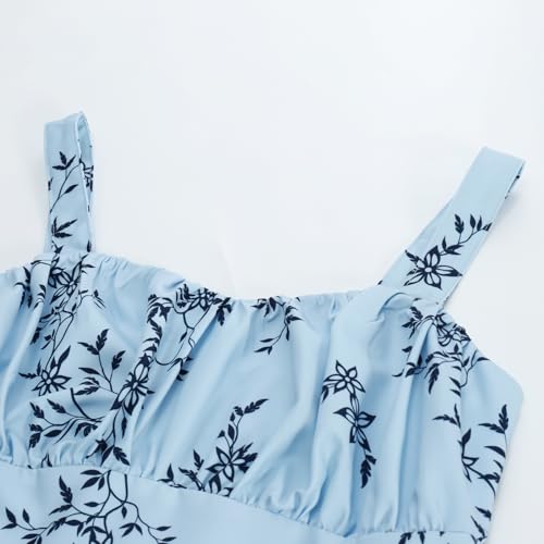 Image of Belle Poque Vintage Floral Dress for Women 2026 Summer A-line Sleeveless Flowy Midi Elegant Wedding Guest Cocktail Dress