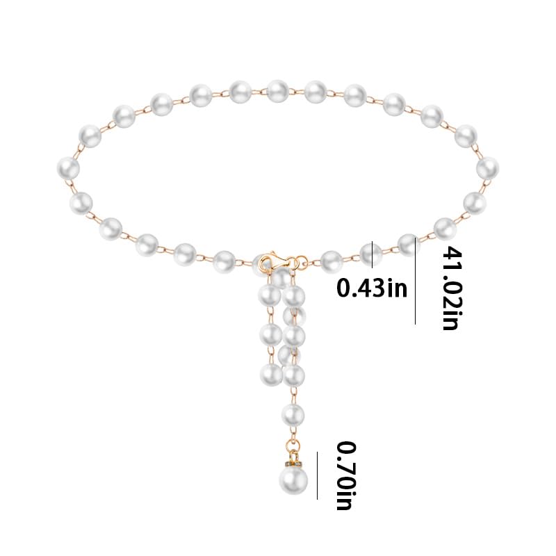 Pearl Bridal Wedding Belt for Bride Dress Beaded Pearl Waist Chain Belt Waistband Gold Dainty Faux Pearls Belly Chain for Dress Elegant Bridal Wedding Birthday Party Prom Jewelry for Women2