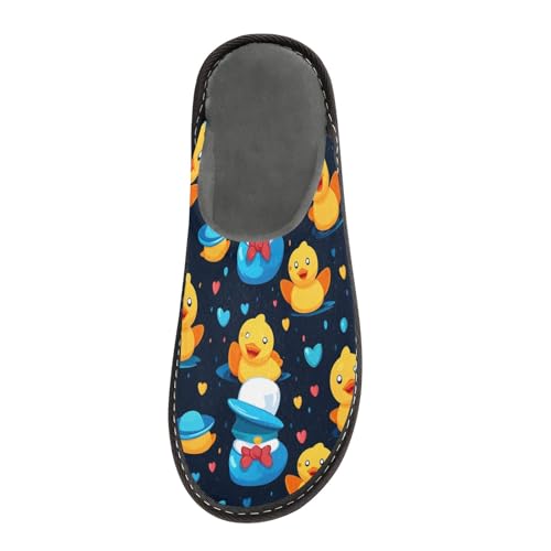 Heart Duck Fuzzy Slippers Soft Home Bedroom Slippers for Women Men House Shoes3