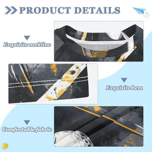 Boys Swing Shirts Golf Graffiti Sport Ball Rashguard Short Sleeve Kids T-Shirts Sun UPF 50+3