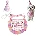HUIKKJP ペット誕生日グッズ 犬猫用 帽子 + よだれタオル 2 点セット 柔らか調節可能 HAPPY BIRTHDAY バンダナ/蝶ネクタイ 飾り付け 撮影写真用 おしゃれ誕生日プレゼント パーティー飾り
