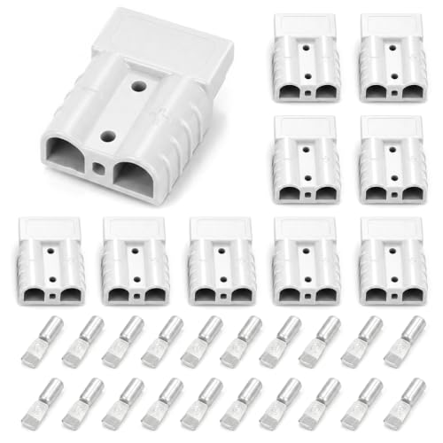 QWORK® 10 Piezas Conector de batería de conexión rápida 50 A 600 V para montacargas, caravanas, Coches, Barcos