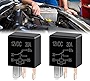 Miytsya 2 Pack Car 5 Pin Relay Switch 12V 30A SPST, Waterproof Stable Relay, Multi-Purpose Relay Heavy Duty Standard Relay Kit, Universal for Car Motor Replacement Accessories (Black)