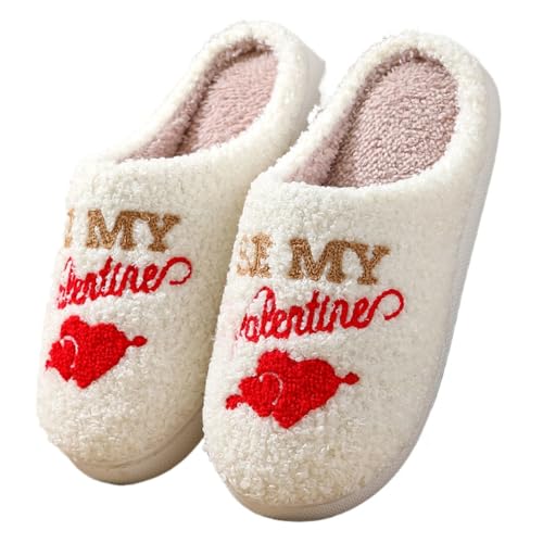 Cartoon Fuzzy Slippers for Women Cute Retro Fluffy House Slippers Plush Slippers Cozy Slip-On Shoes