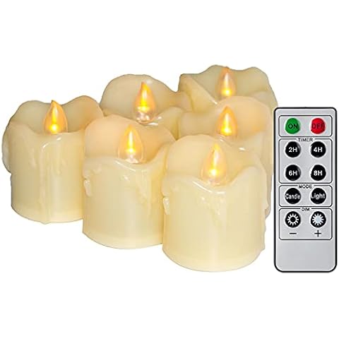 6PCS Remote Control Flameless Tea Light Candles Cover