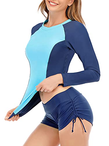 Century Star Long Sleeve Swimsuits Women 2025 Rash Guard UPF 50+ Two Piece Surfing Modest Full Coverage Bathing Suit Swimwear3