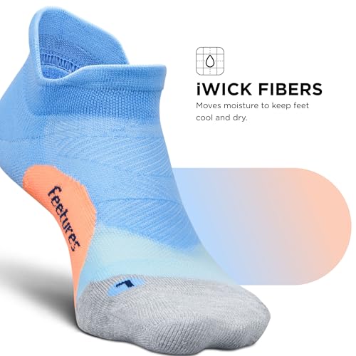 Image of Feetures Elite Light Cushion No Show Tab Sock Wave