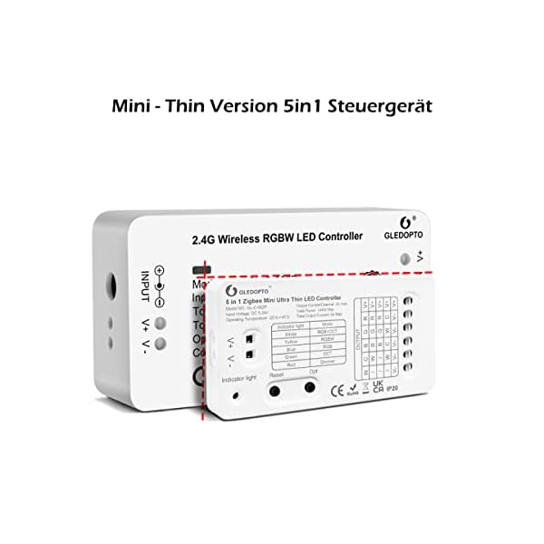 GLEDOPTO LED ZigBee Controller Steuergerät LED Stripe einfarbig, CCT Warmweiß Kaltweiß, RGB RGBW RGBWW RGB+CCT WRGBWW… – Bild 4