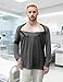 Unisex Chemo Port Shirts Long Sleeve Post Shoulder Surgery Recovery Shirts Tear Away Chemo Clothing (US, Alpha, X-Large, Regular, Regular, Dark Grey)