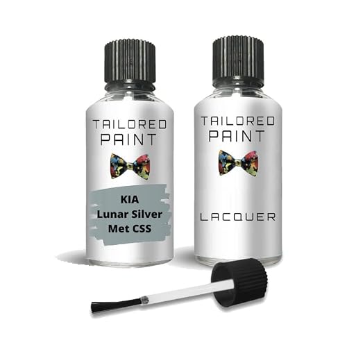 For KIA 2000-Present Lunar Silver Met CSS Touch Up Paint Pen Scratch Chip Repair(Touch Up Paint + Lacquer)