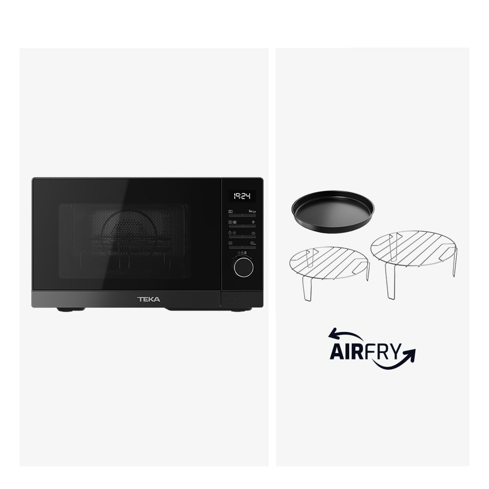 TEKA Microondas de Libre Instalación con Grill y AirFry, Capacidad 23L, 6 Niveles de Potencia, 900W, Interior de Acero Inoxidable, Modelo HMWE FS23 GC BK