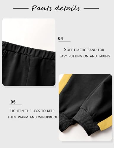 Image of Toddler Boy Clothes Long Sleeve Hoodie Sweatsuits Tops and Pants 2Pcs Boys Fall Winter Outfits Set