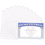12Pcs Social Security Card Protector Waterproof Plastic Card Holder，Clear Adhesive Pockets for Protector ID, Credit，Social Security
