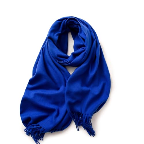KARMA.DIEM Bufanda XXL Mujer y Hombre - Tacto Cachemira y Lana Merino Super Suave - Pashmina Grande 180x65cm para Invierno - Chal Elegante, Estola para Bodas y Fiestas (Azul)