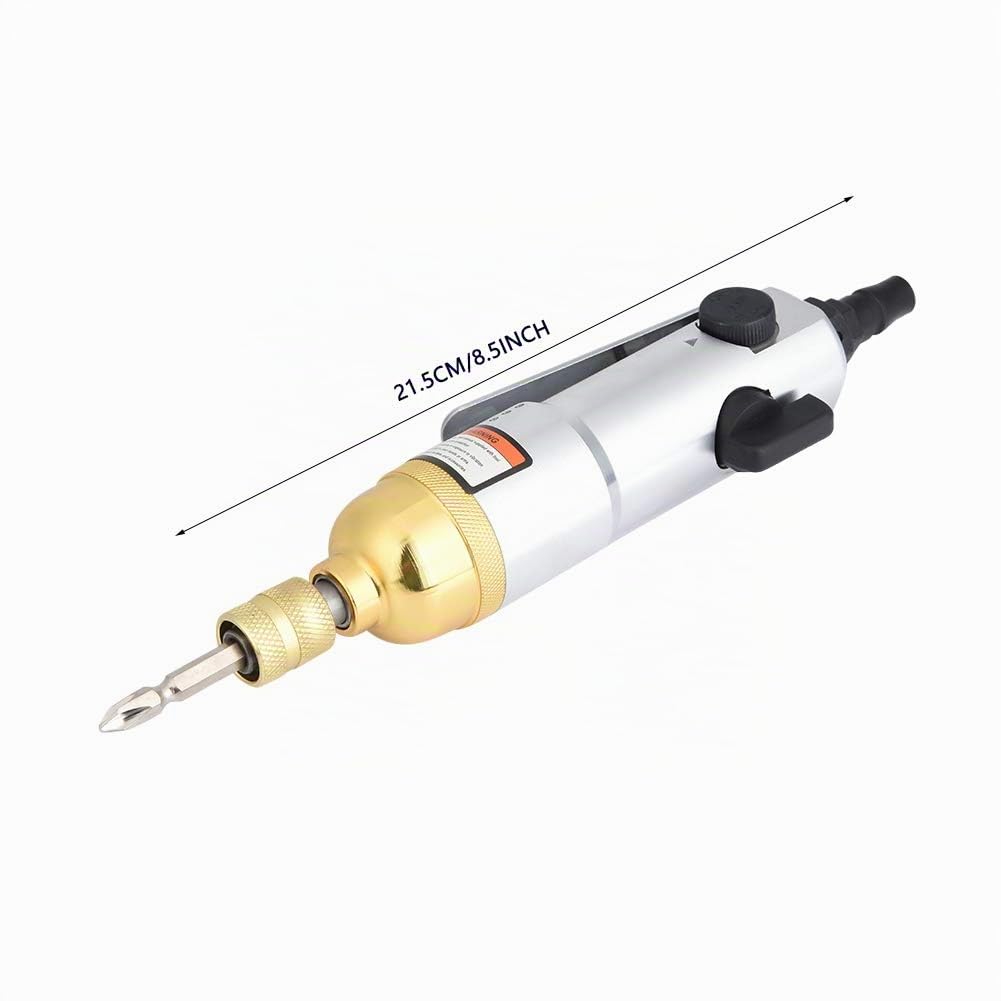 Akozon Destornillador neumático, 1/4 "Mano Recta Manual 9000 rpm Tornillo Reversible Uso en Industria ligera（KP-8041 5H）