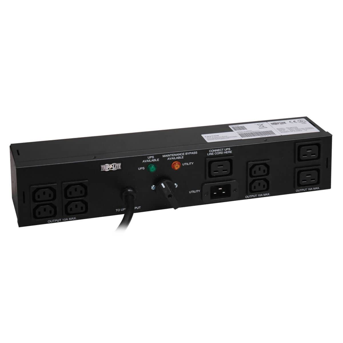 Tripp Lite Basic Hot-Swap 3.2-3.8kW Power Distribution Unit PDU 20A, 8 C13/C19 Outlets, 2U Horizontal Rack-Mount, 200-240V (PDUBHV20)