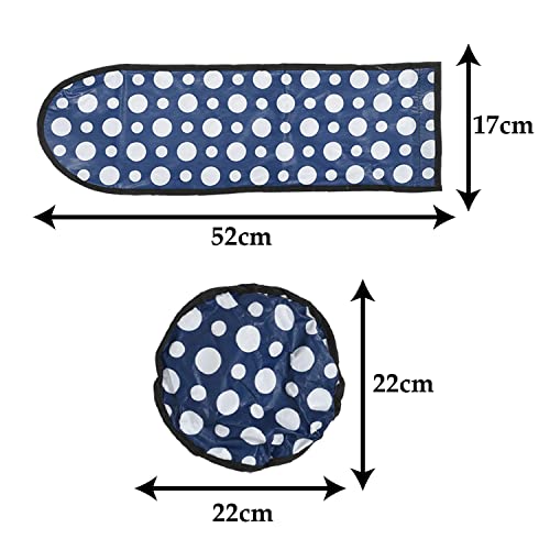 Image of Urbane Home PVC Dot Print Dust Proof Three Blade Ceiling Fan Cover (Blue)