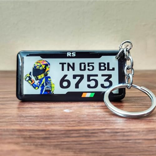 Image of Gel Number Plate Keychain for Car & Bike