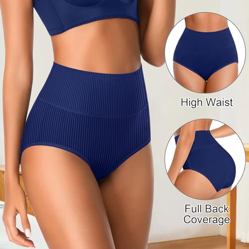 Image of Womens Underwear Full Coverage Panties for Ladies Soft Breathable Cotton Briefs High Waisted Hipster