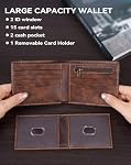 Swallowmall Wallet for Men 2 in 1, Men Wallets Leather Bifold RFID Blocking Genuine Men's Wallet with Removable Card Holder 2 ID Windows 15 Card Slots