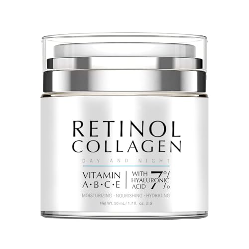 Retinol Collagen Face Cream with 7% Hyaluronic Acid & Vitamin E, Advanced Retinol Cream for Face with Collagen, Moisturising Nourishing Firmer Skin & Brighter Complexion in 6 Weeks 50ml