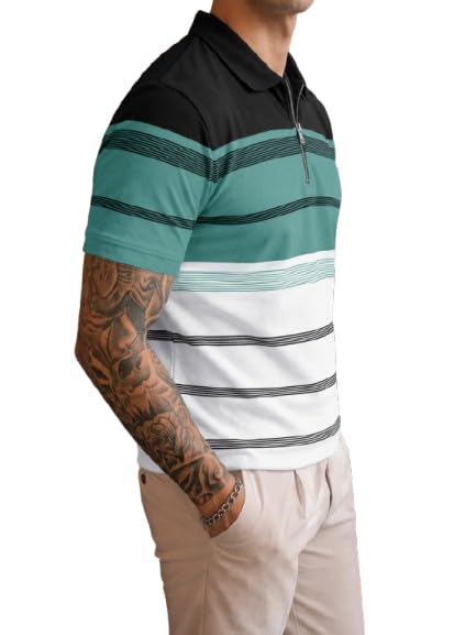Image of Noble Monk Men's Regular Fit Polo Neck T-Shirt | Half Sleeve