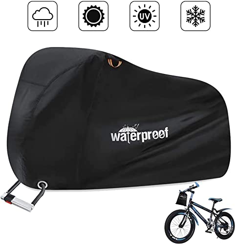 Eyein Funda Bicicleta Exterior Impermeable, 210T Resistente Lluvia, Sol UV Polvo Viento Material Anti desgarro Cubierta de Almacenamiento para Bicicleta de montaña/Bicicleta de Carretera/Scooter/MTB Cover