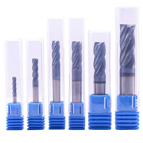 Image of BestParts High Performance 6Pcs Solid Carbide End Mills Set 1 /8 inch, 3 /16 inch, 1 /4 inch, 5 /16 inch, 3 /8 inch, 1 /2 inch - AlTiN Coated, 4 Flute, 30 Degree Helix, End Mill Bit Set, CNC Router Bit