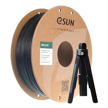 eSUN Filamento PLA-CF 1,75 mm, Fibra di Carbonio, 1 kg (2,2 libbre), Materiale di Stampa 3D per Stampante FDM 3D