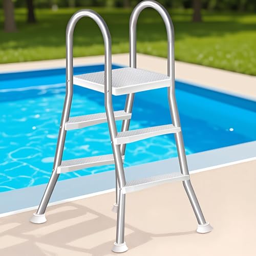 Escalera para piscina de acero inoxidable 4 pasos miniatura 1