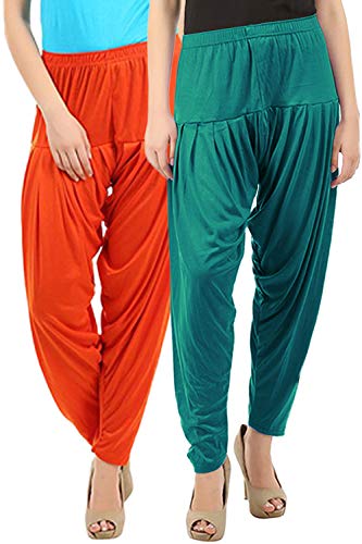 Image of Buy That Trendz Womens Patiala Pants Combo Pack of 2 Viscose Dhoti Patiyala Salwar Harem Bottoms Pants