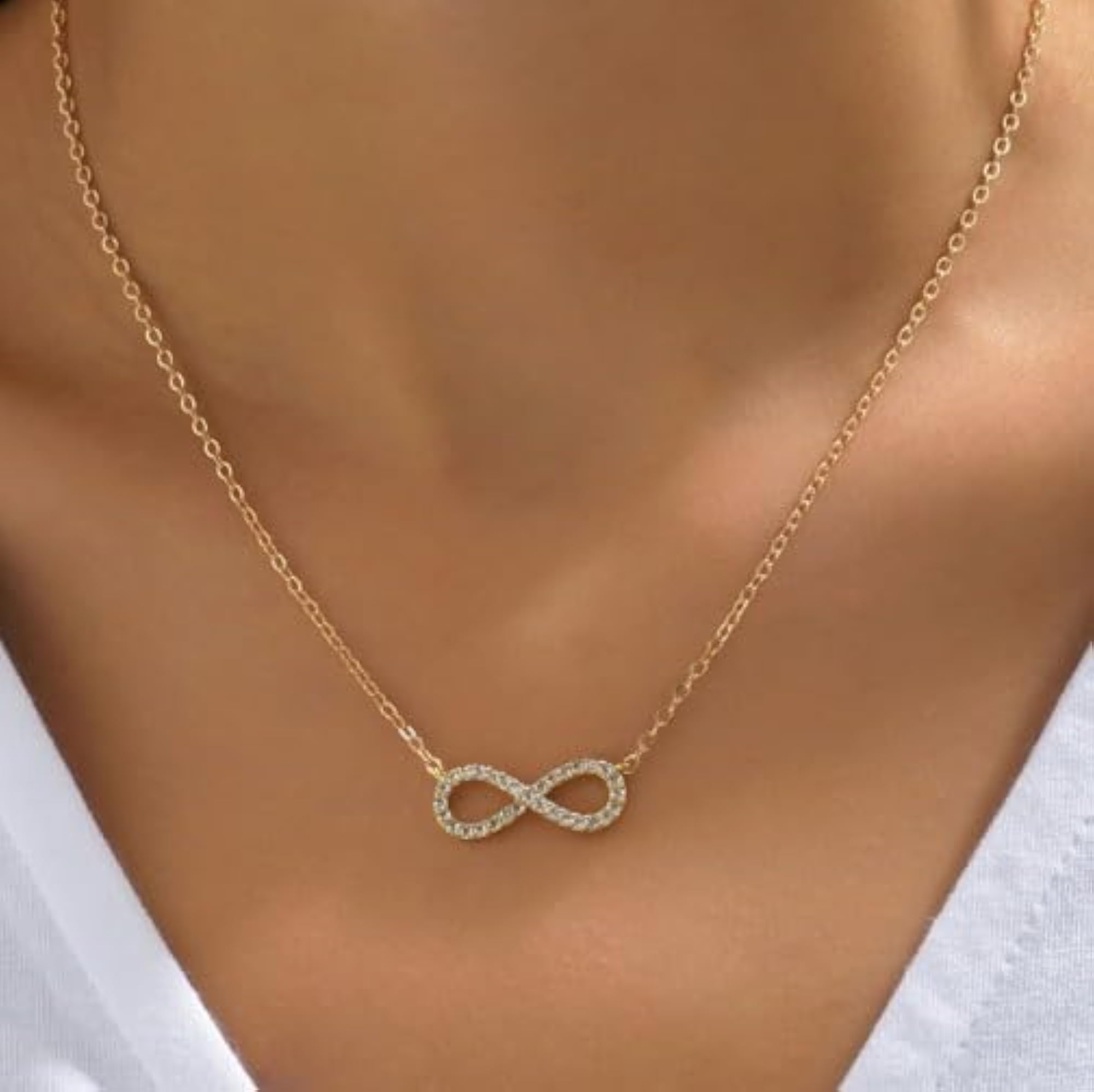 Women's Adjustable Fashion Infinity Pendant Necklace, Minimalist Style