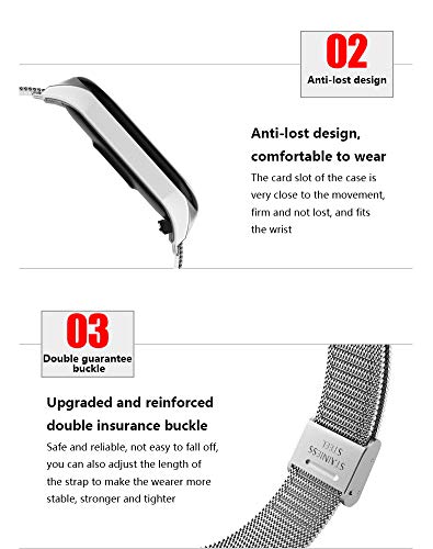 Pulseira para Xiaomi Mi Band 5, pulseira de reposição de metal acessórios para pulseira Mi Band 5, p