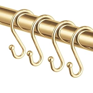 Unconsil Złote Metalowe Haczyki do Zasłon Prysznicowych 12 szt.