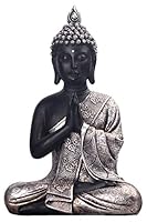 JORAE Seated Buddha Statue Buddhism Thai Meditating Home and Garden Decorative Sculpture Praying Collectibles Figurines, 9.5 Inches, Polyresin