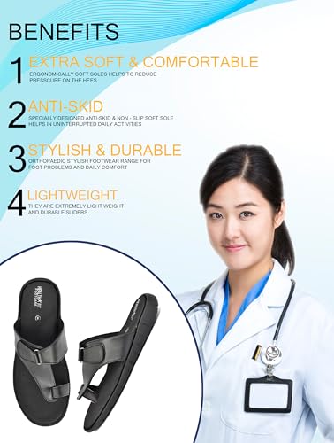 Image of HEALTH FIT Diabetic & Orthopedic /Doctor Slippe Soft comfortable with Arch Support Slipper /Men's Footwear