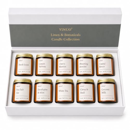 Scented Candle Gift Set, Linen & Botanicals