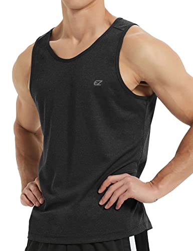 Ezrun Men's Tank Tops Quick Dry Workout Swim Beach Shirts Sleeveless Shirts For Bodybuilding Gym Fitness Training Black #TOP1
