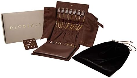 DECOLUXE Jewelry Travel Organizer for Storing Rings, Necklaces, Earrings and Bracelets (Brown)