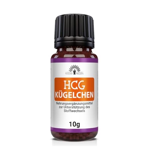 Adema Natural® HCG Kügelchen – Stoffwechselkur Unterstützung – Hormonfrei – Frei von Zusatzstoffen – Stoffwechsel - Nahrungsergänzungsmittel, 10g