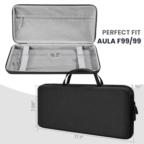 Hard Shell Travel Keyboard Case for AULA F99/ 99, AULA S99/ S99 Pro, RK ROYAL KLUDGE S98, 100-Key 90-96% Keyboard Carrying Case Protective Storage Box Bag by CaseDeer - Used condition - Image 2