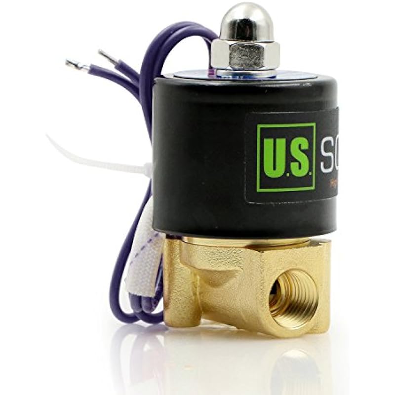 U.S. Solid 1/4 NPT Brass Electric Solenoid Valve 12VDC Normally Closed VITON (Standard USA Pipe Thread). Solid Brass, Direct Acting, Viton Gasket Solenoid Valve 0.25 Inch 상세이미지 3