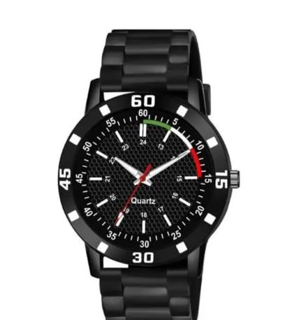 Black Dial Rubber Strap Stylish Analog Watch for Men-TIRG